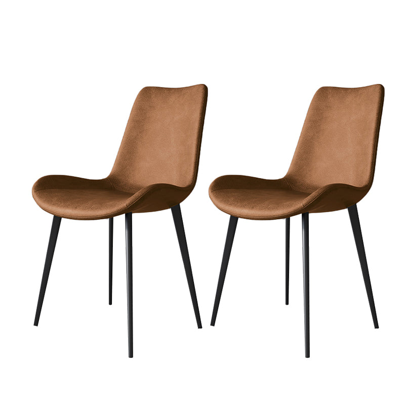 Modern Leather Armless Dining Chairs Metal Dining Chair for Home Use