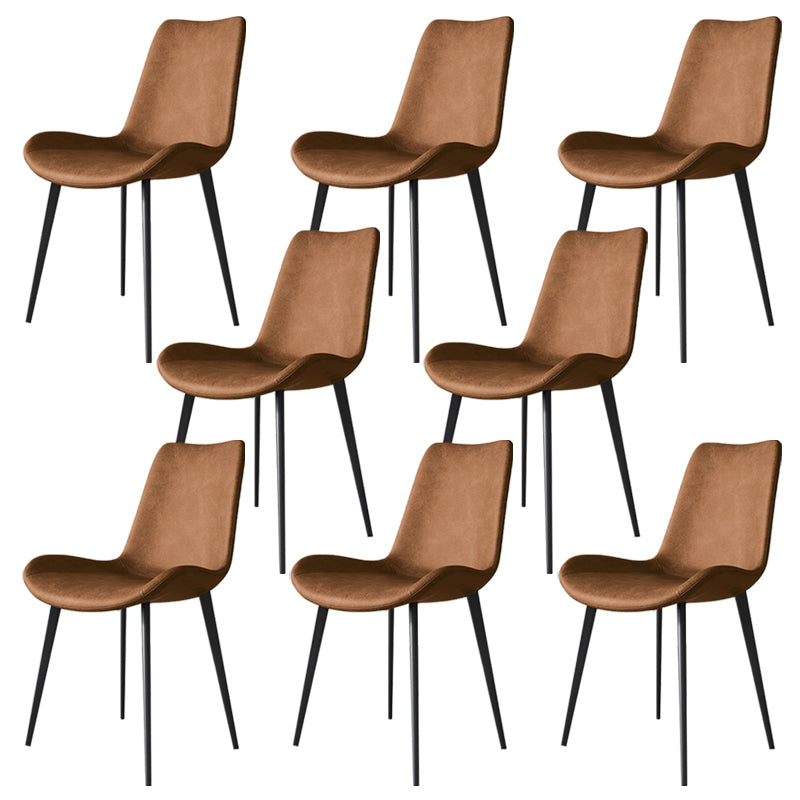 Modern Leather Armless Dining Chairs Metal Dining Chair for Home Use