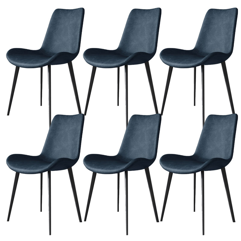 Modern Leather Armless Dining Chairs Metal Dining Chair for Home Use