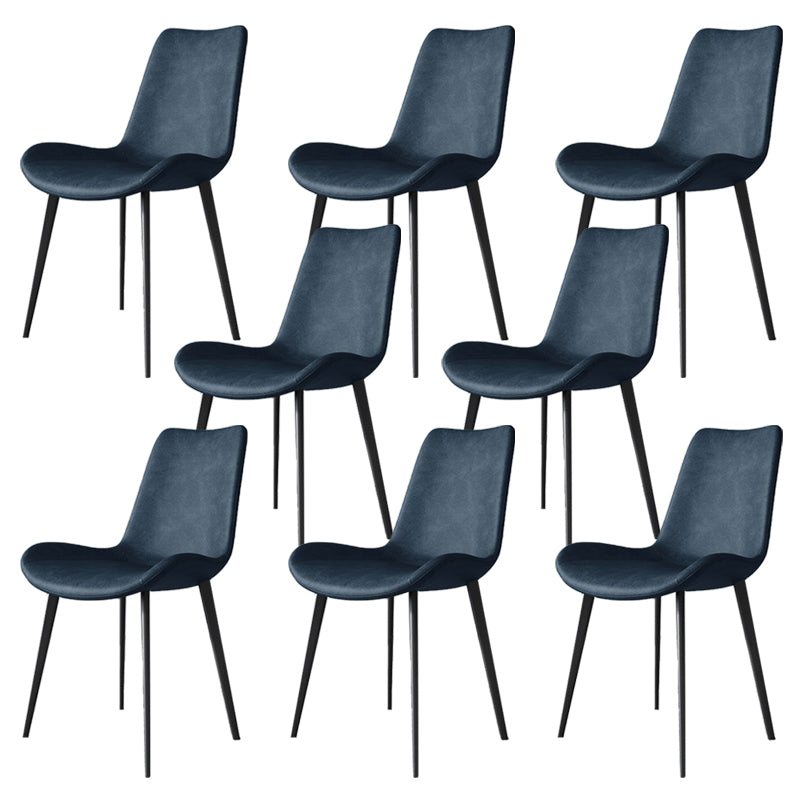 Modern Leather Armless Dining Chairs Metal Dining Chair for Home Use