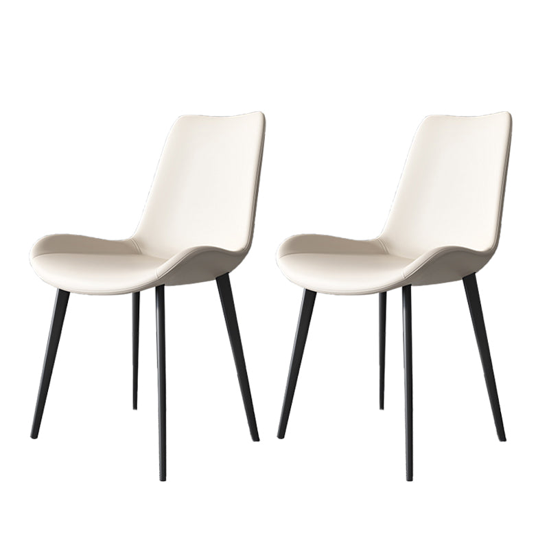 Modern Leather Armless Dining Chairs Metal Dining Chair for Home Use