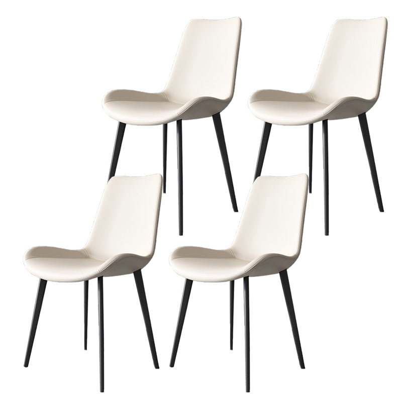 Modern Leather Armless Dining Chairs Metal Dining Chair for Home Use