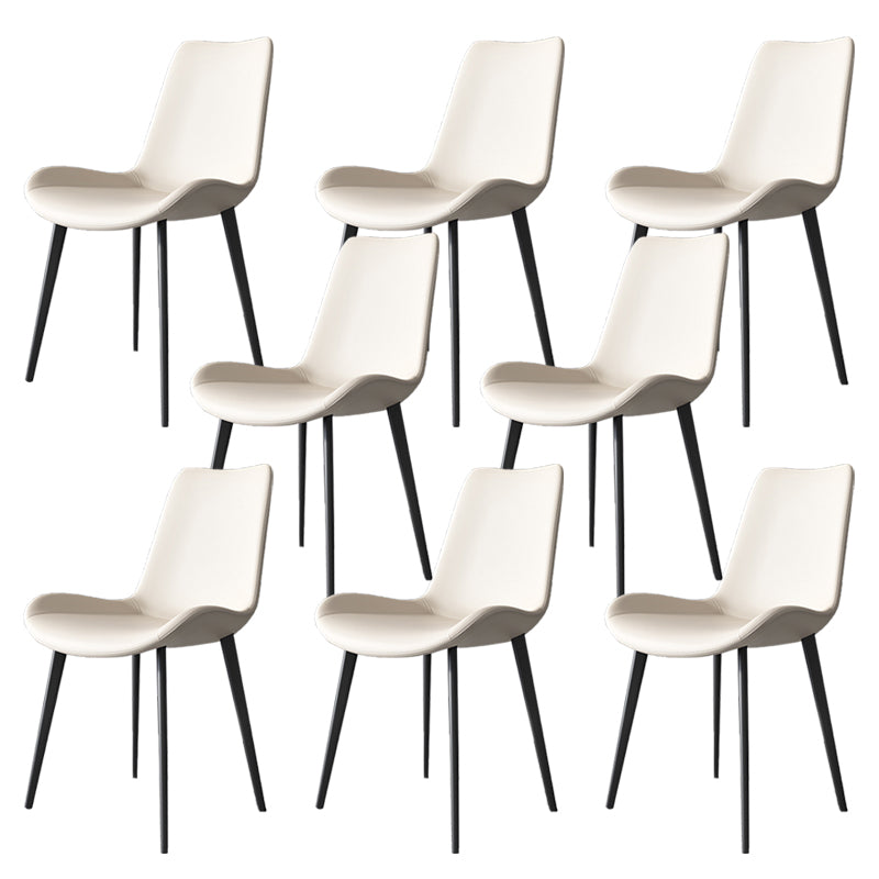 Modern Leather Armless Dining Chairs Metal Dining Chair for Home Use