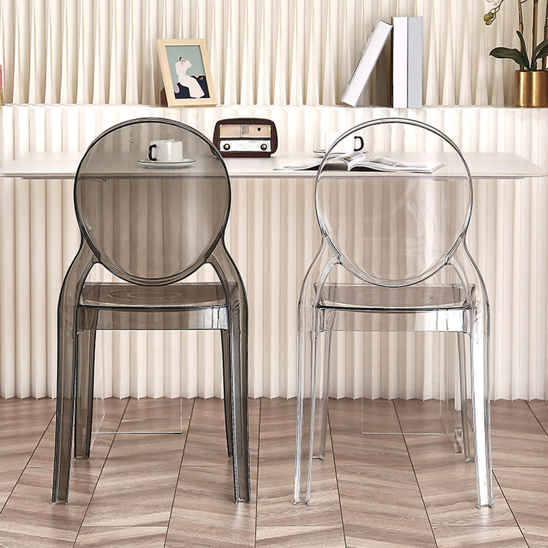 Modern Armless Chair Plastic Open Back Side Chair for Dining Room