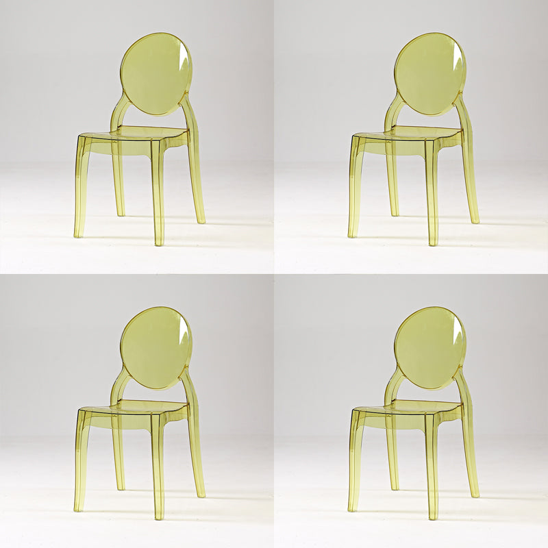 Modern Armless Chair Plastic Open Back Side Chair for Dining Room