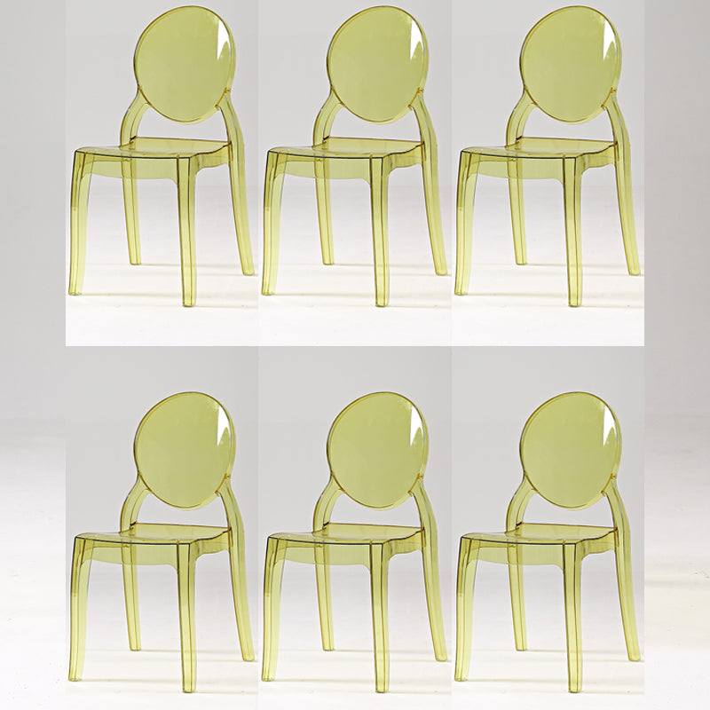 Modern Armless Chair Plastic Open Back Side Chair for Dining Room