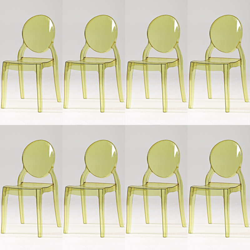 Modern Armless Chair Plastic Open Back Side Chair for Dining Room