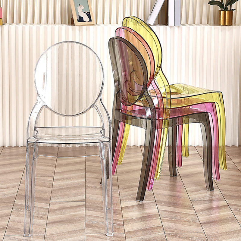 Modern Armless Chair Plastic Open Back Side Chair for Dining Room