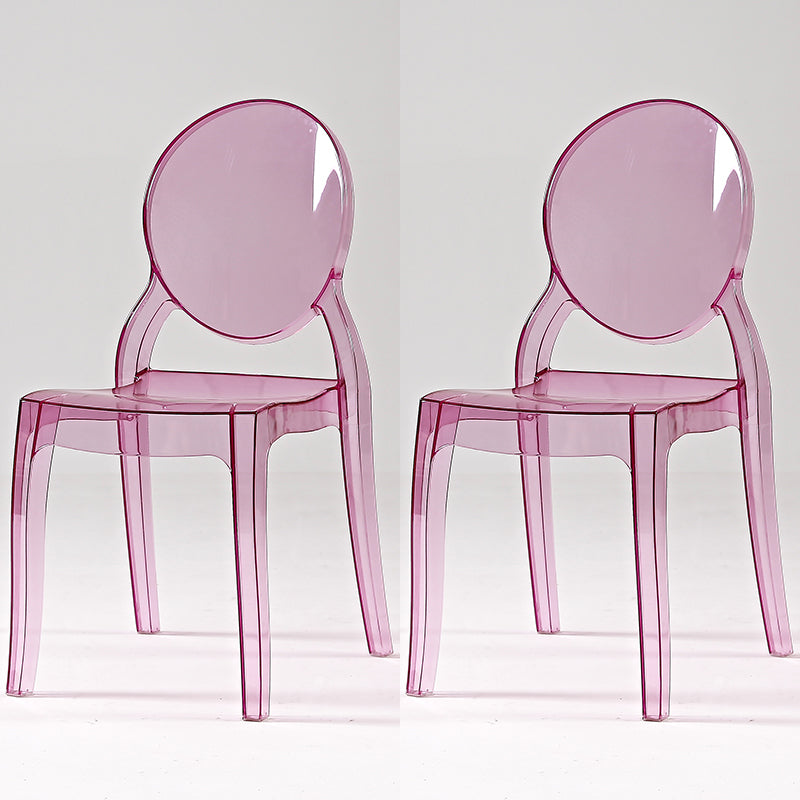 Modern Armless Chair Plastic Open Back Side Chair for Dining Room