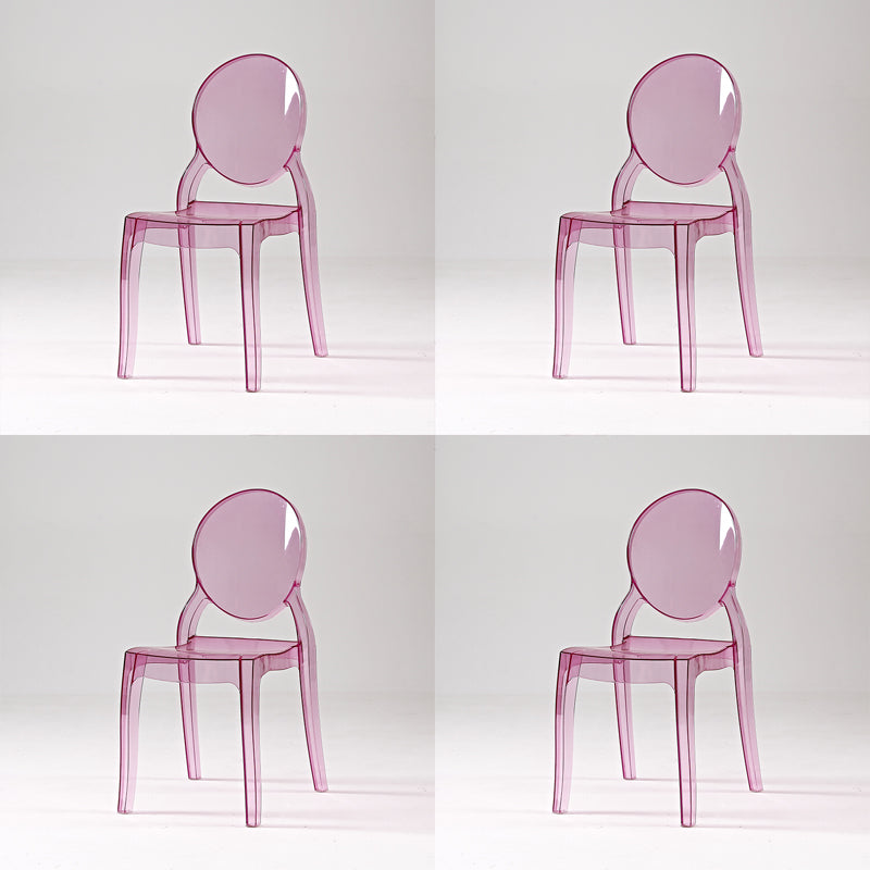 Modern Armless Chair Plastic Open Back Side Chair for Dining Room