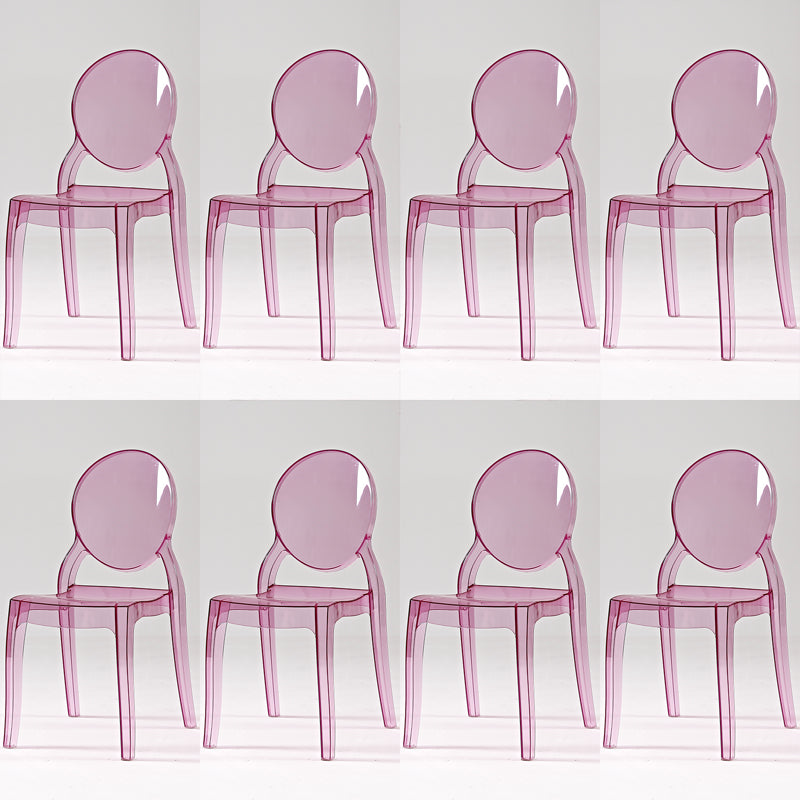 Modern Armless Chair Plastic Open Back Side Chair for Dining Room