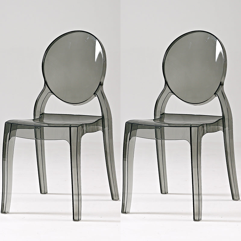 Modern Armless Chair Plastic Open Back Side Chair for Dining Room