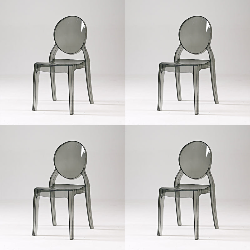 Modern Armless Chair Plastic Open Back Side Chair for Dining Room