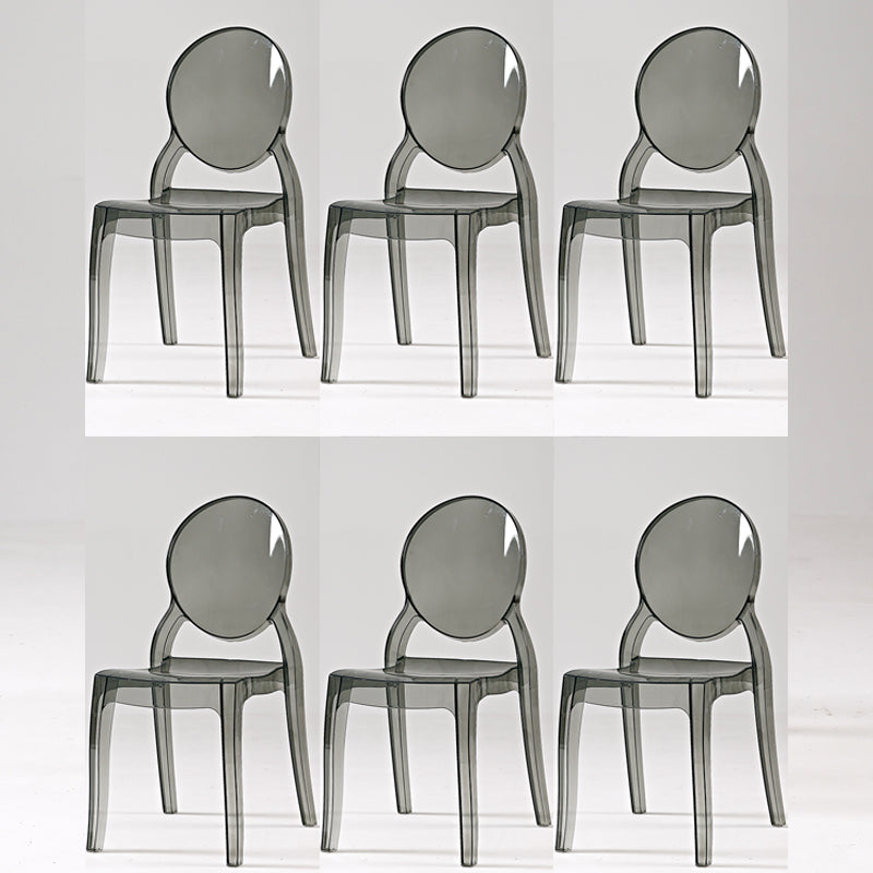 Modern Armless Chair Plastic Open Back Side Chair for Dining Room