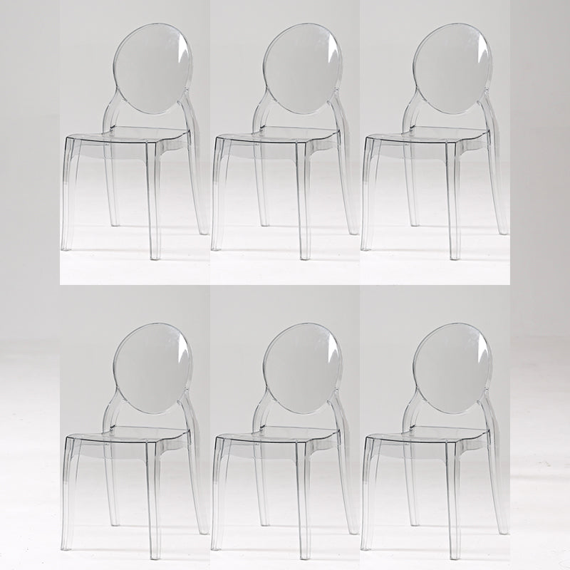 Modern Armless Chair Plastic Open Back Side Chair for Dining Room