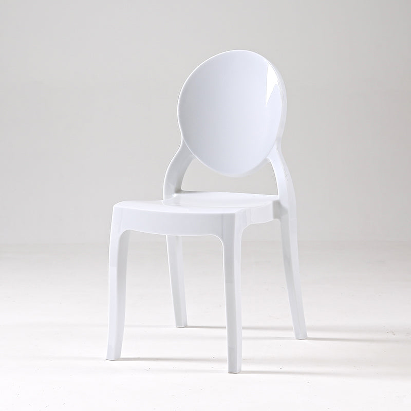 Modern Armless Chair Plastic Open Back Side Chair for Dining Room