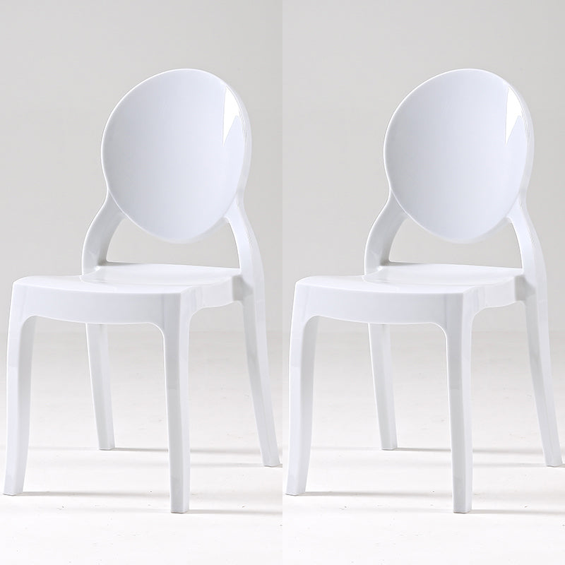 Modern Armless Chair Plastic Open Back Side Chair for Dining Room