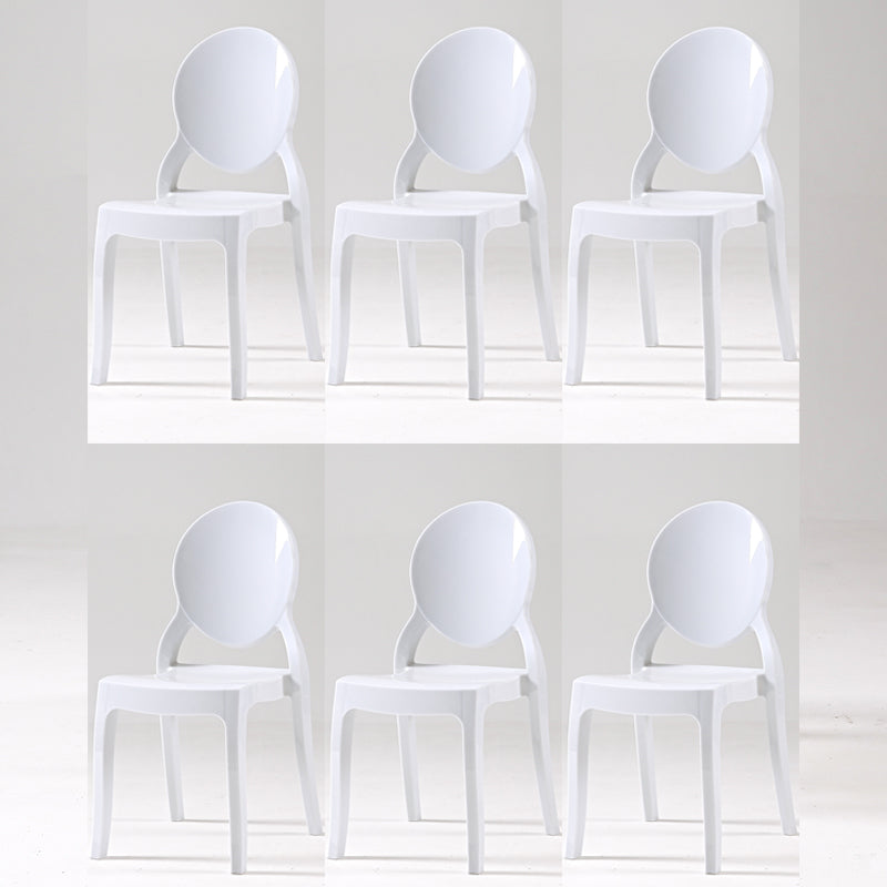 Modern Armless Chair Plastic Open Back Side Chair for Dining Room