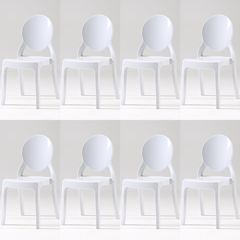 Modern Armless Chair Plastic Open Back Side Chair for Dining Room