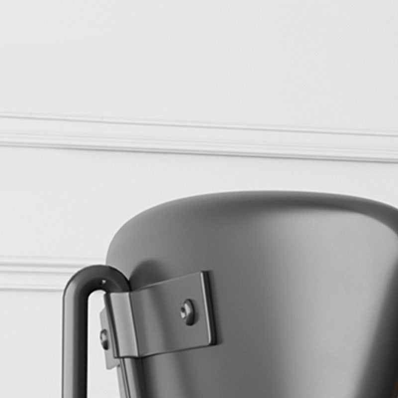 Industrial Style Armless Chair Open Back Side Leather Chair with Metal Base