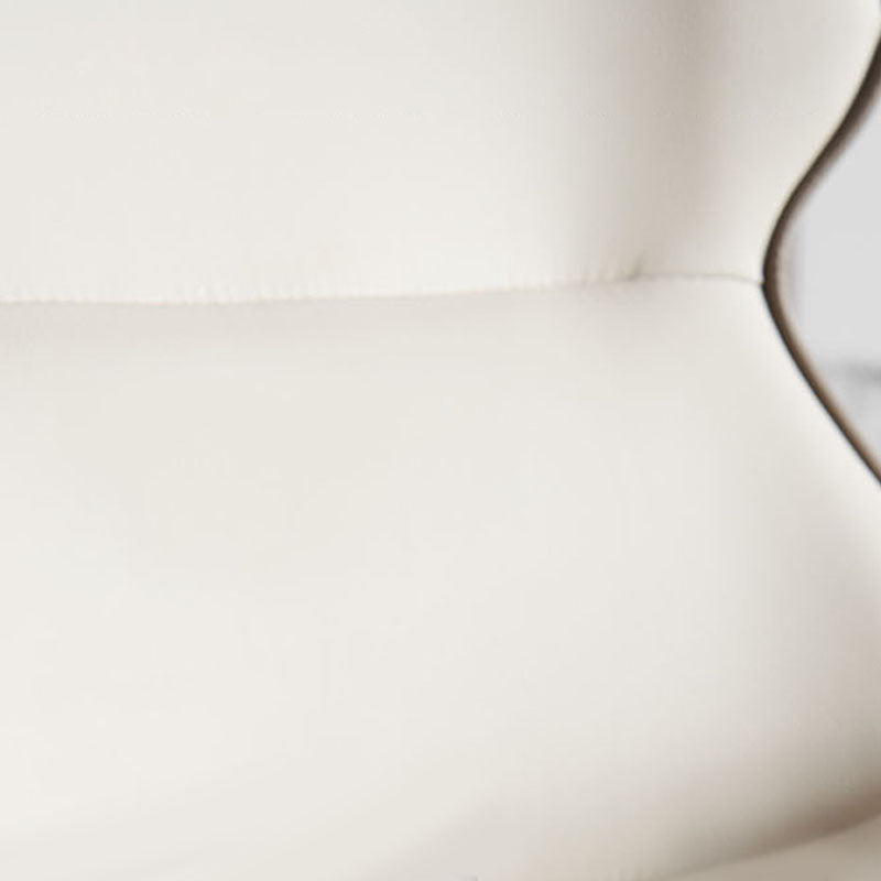 Contemporary Metal Dining Room Chair Arm Faux Leather Side Chair