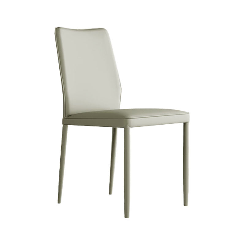 Designer Style Armless Chair Leather Parsons Back Side Chair for Restaurant