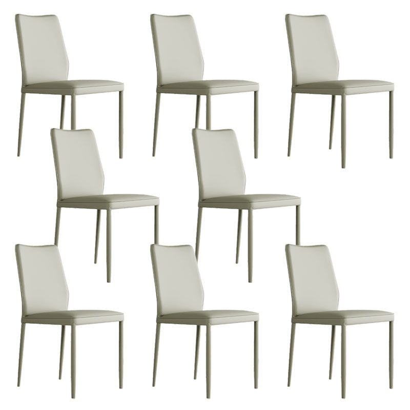 Designer Style Armless Chair Leather Parsons Back Side Chair for Restaurant