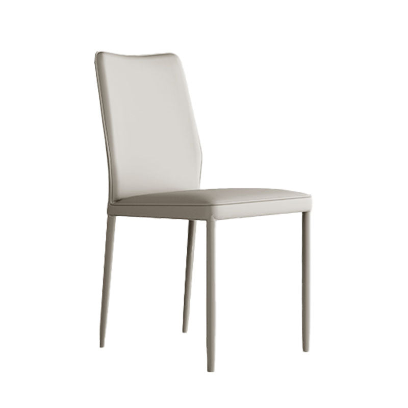 Designer Style Armless Chair Leather Parsons Back Chair for Restaurant