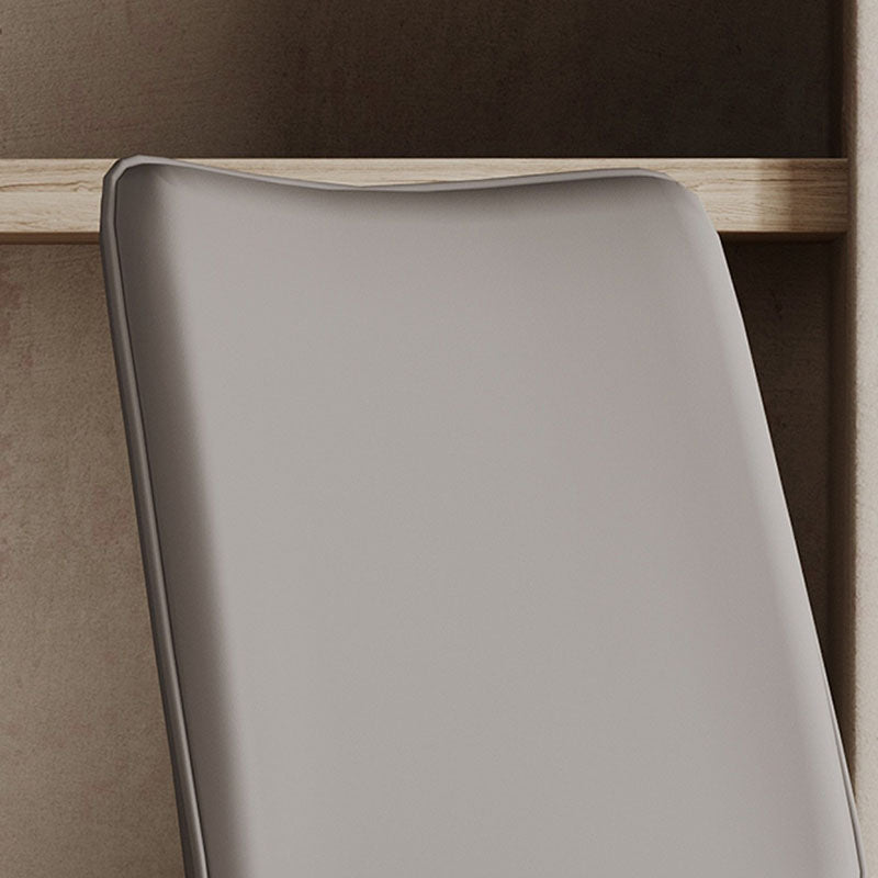 Designer Style Armless Chair Leather Parsons Back Chair for Restaurant