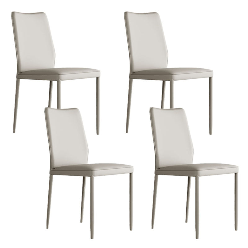 Designer Style Armless Chair Leather Parsons Back Chair for Restaurant