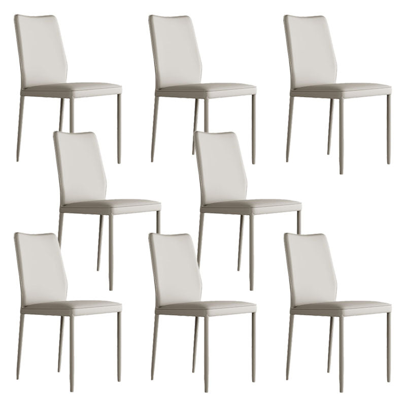 Designer Style Armless Chair Leather Parsons Back Chair for Restaurant