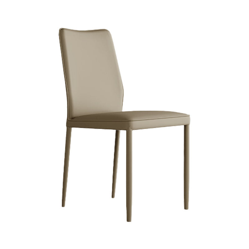 Designer Style Armless Chair Leather Parsons Back Chair for Restaurant