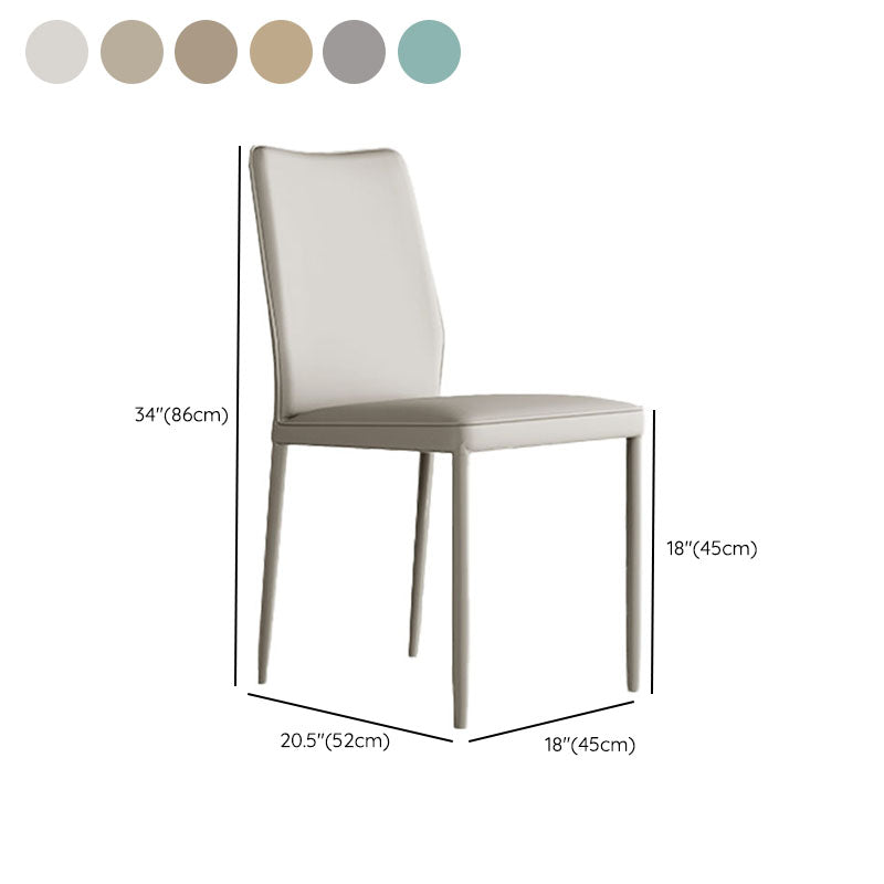 Designer Style Armless Chair Leather Parsons Back Chair for Restaurant