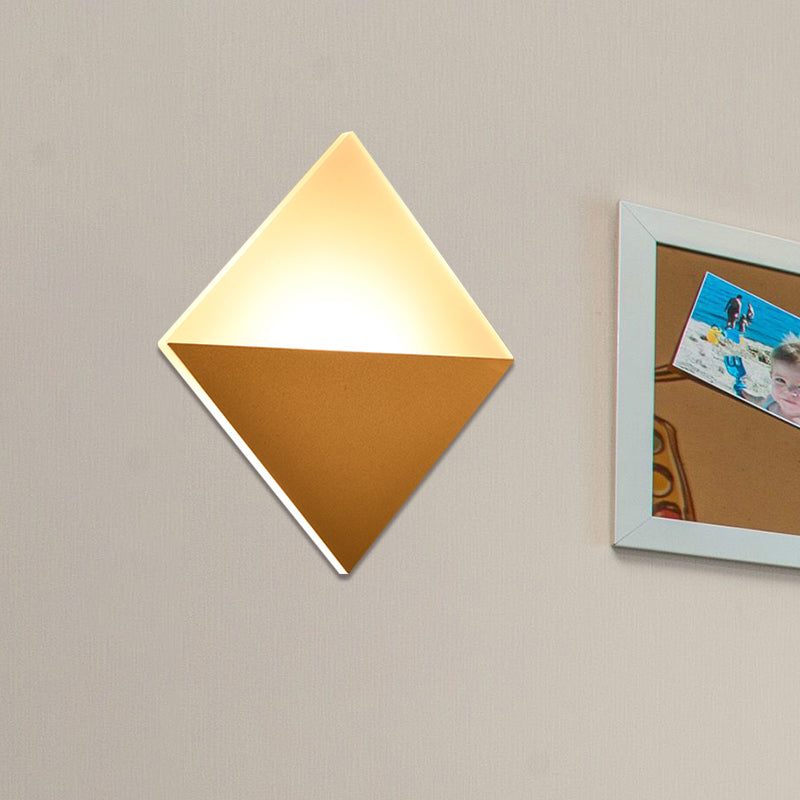 Lámpara de pared LED contemporánea de 8 "de ancho con sombra acrílica de pared cuadrada negra/blanca luz de pared.