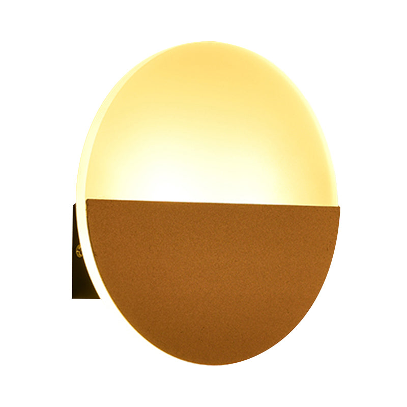 Simplicità Round Round Acrilic Wall Sconce LED Luce a parete a parete singola Apparecchiatura in bianco/nero