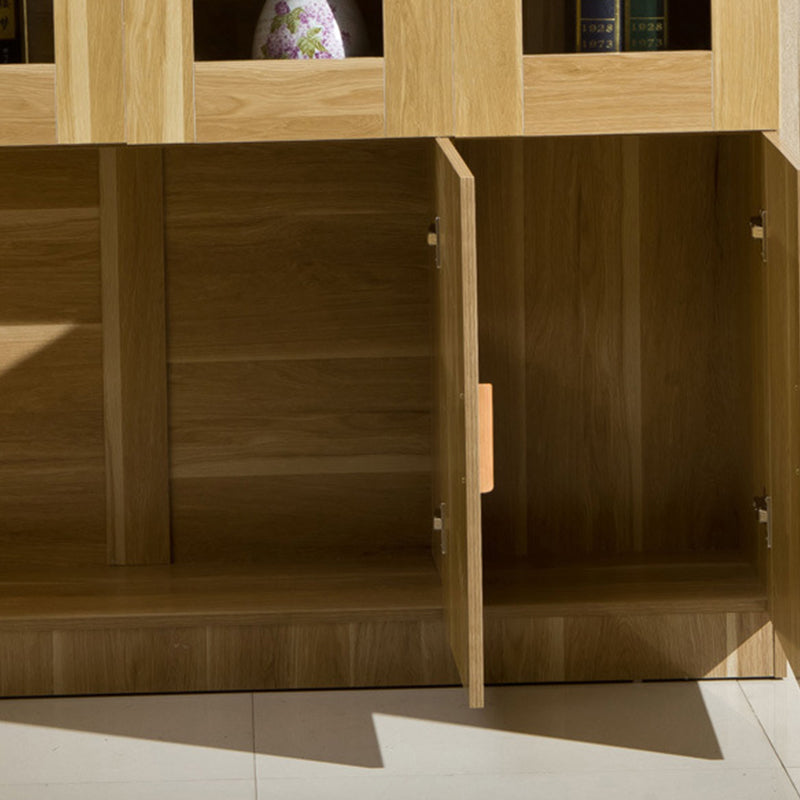Modern Bookcase Closed Back Engineered Wood Bookshelf with Doors