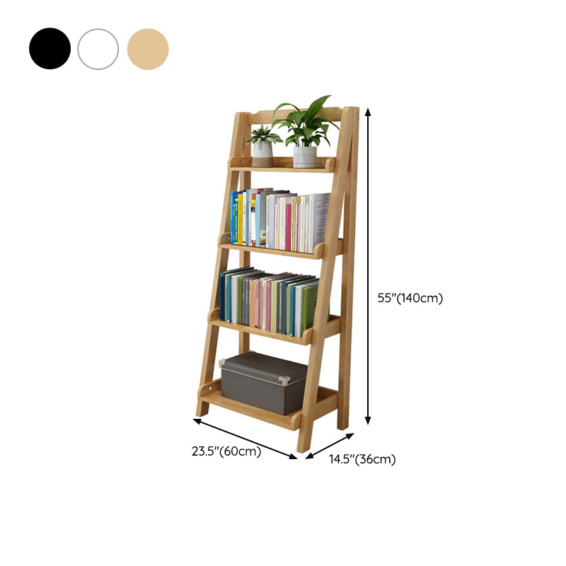 Modern Vertical Open Shelf Bookcase Study Room Wooden Book Shelf with 4 Shelves