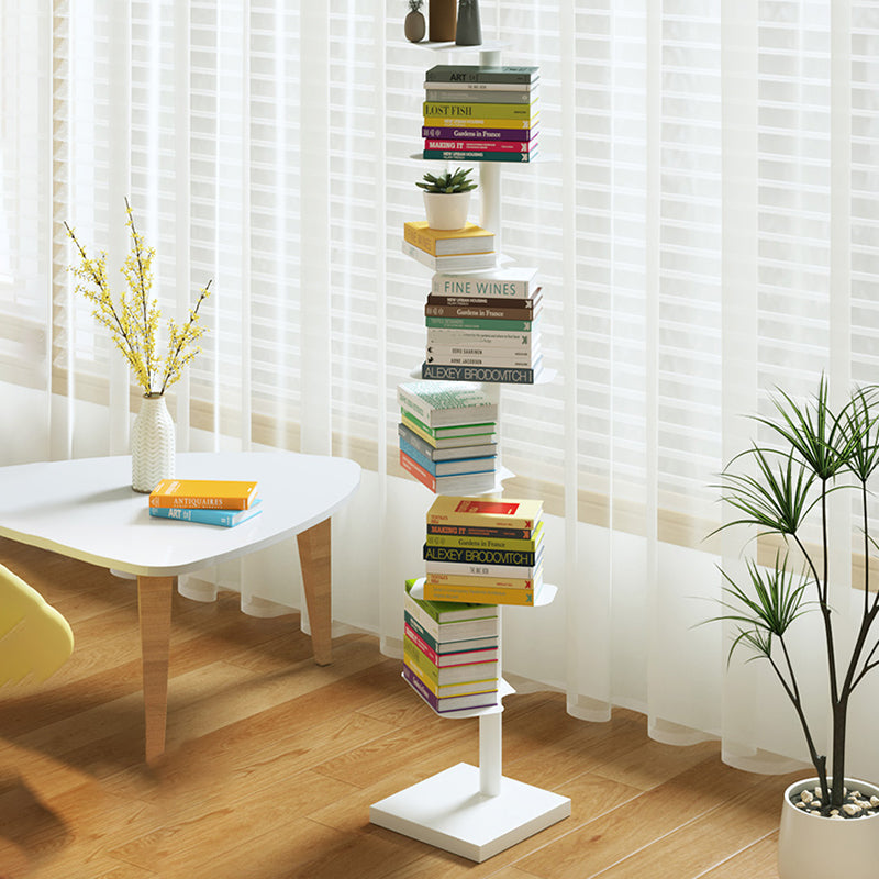 White/Black Bookcase Contemporary Style Bookshelf for Home and Office