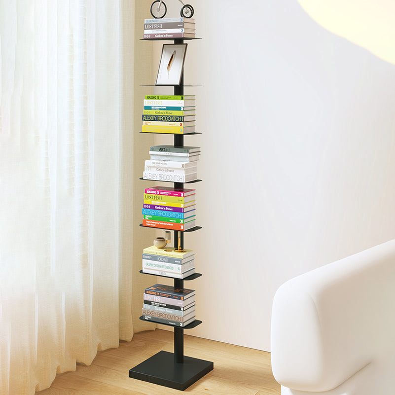White/Black Bookcase Contemporary Style Bookshelf for Home and Office