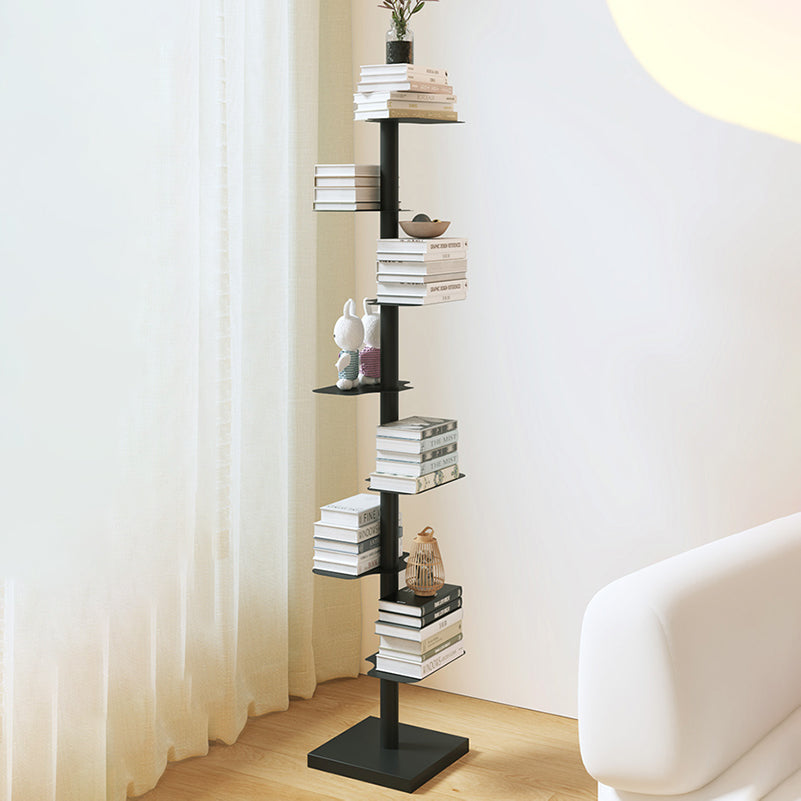 White/Black Bookcase Contemporary Style Bookshelf for Home and Office