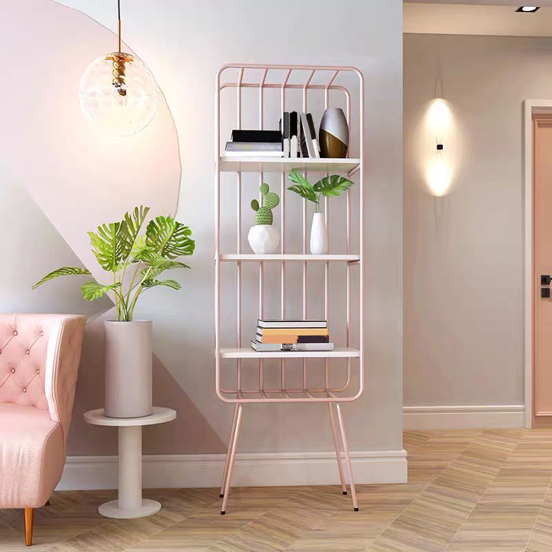 Glam Metal Bookshelf Geometric Shelf Bookcase for Study Room 70.9" H X 11.8" W