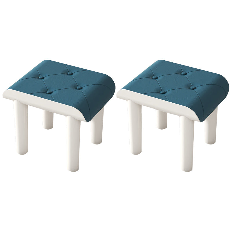 Faux Leather Pouf Whole Colored Modern Tufted Rectangle Stain Resistant Ottoman