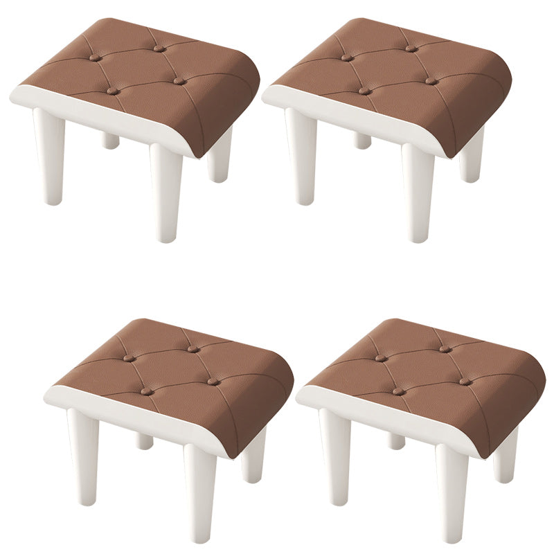 Faux Leather Pouf Whole Colored Modern Tufted Rectangle Stain Resistant Ottoman