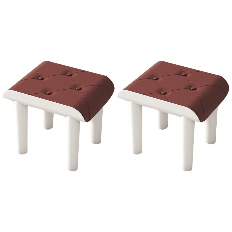 Faux Leather Pouf Whole Colored Modern Tufted Rectangle Stain Resistant Ottoman