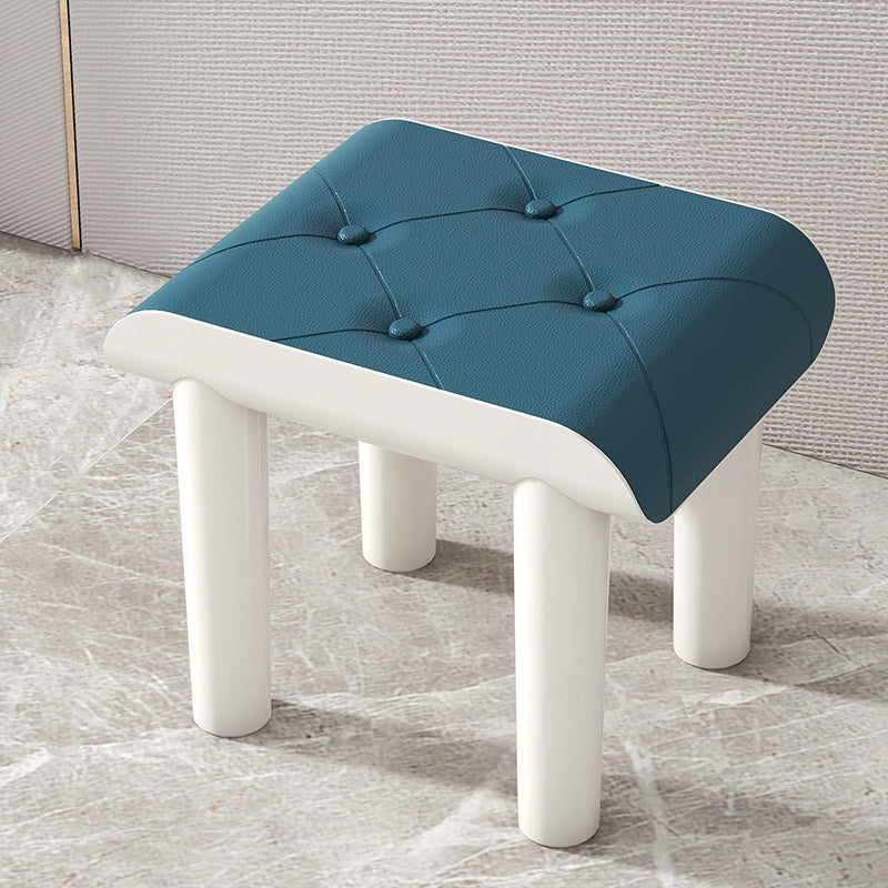 Faux Leather Pouf Whole Colored Modern Tufted Rectangle Stain Resistant Ottoman