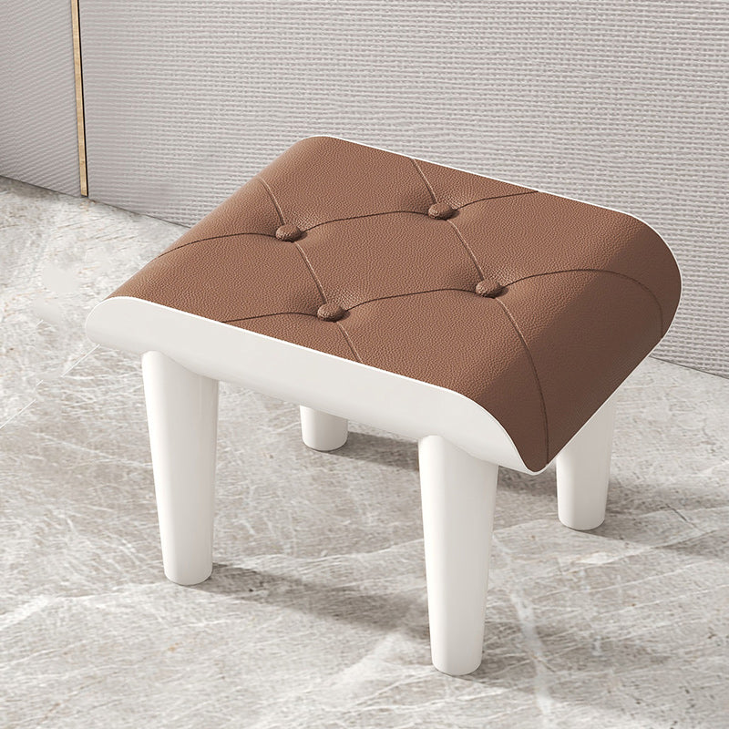 Faux Leather Pouf Whole Colored Modern Tufted Rectangle Stain Resistant Ottoman