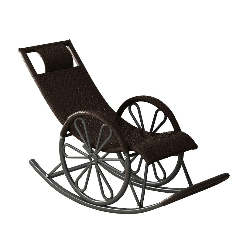 Modern Rocker Wicker Woven Rope with Pillow Recliner Chair for Living Room