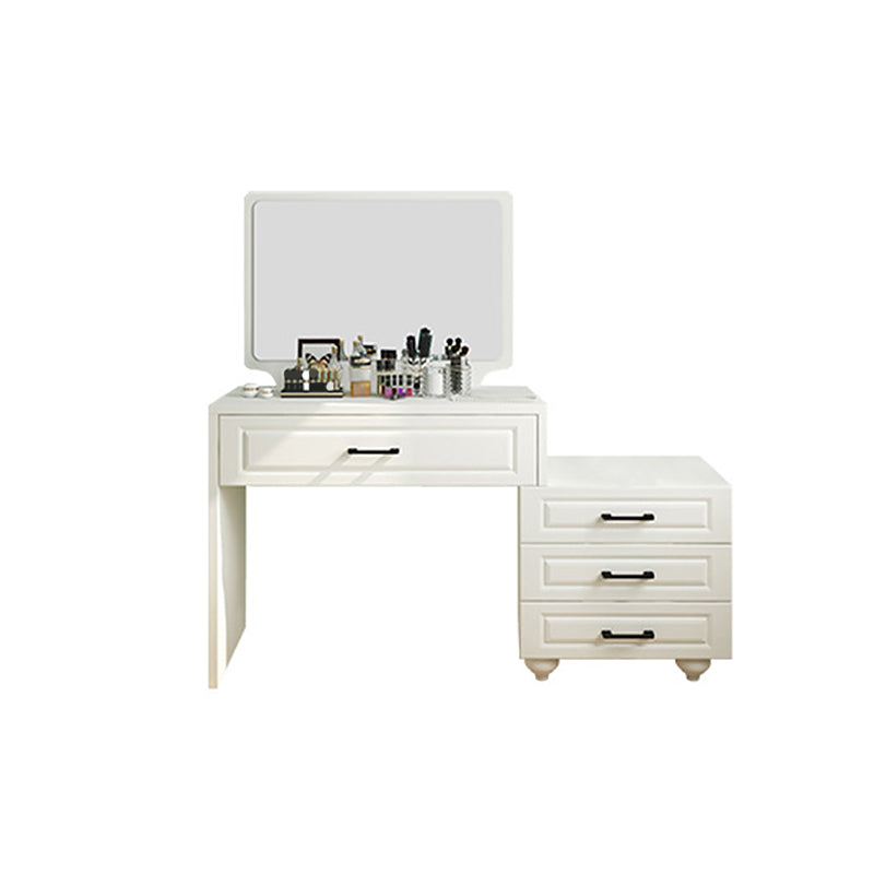 White Mirrored Vanity Bedroom Make-up Vanity 3-Piece Table Set