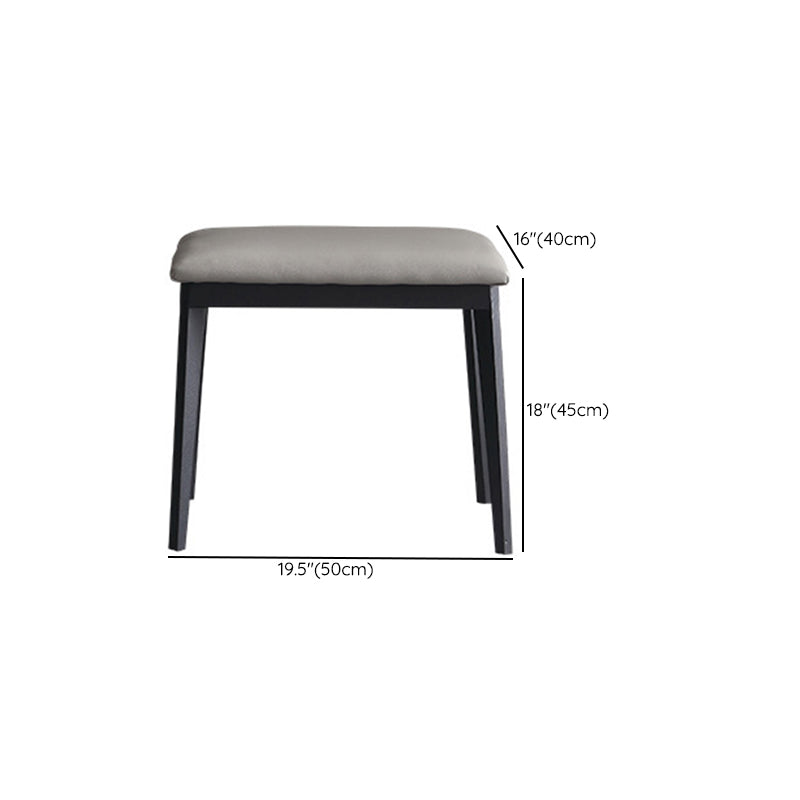 Modern Gray Vanity Mirrored Wood Makeup Dressing Table Stool Set