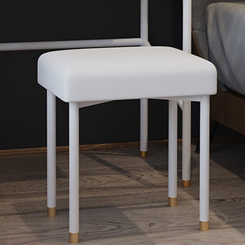Modern White Vanity Solid Wood Makeup Dressing Table Stool Set